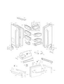 Door Parts Diagram and Parts List for LFXS29626S 00 LG Refrigerator