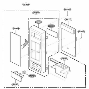 Controller Parts Diagram and Parts List for JES1339BC S1EGEU LG Range