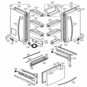 Door Parts Diagram and Parts List for 71014 ABICSE2 LG Refrigerator