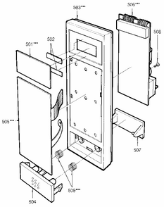 Control Panel Diagram and Parts List for 7218903580  Kenmore Microwave
