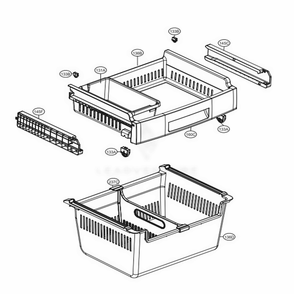 Freezer Parts Diagram and Parts List for LFC24770SW ASWCNA3 LG Refrigerator