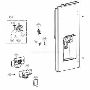 Dispenser Parts Diagram and Parts List for LFXS28596M AMTCNA0 LG Refrigerator