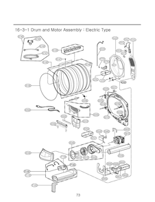 Drum And Motor Assembly Diagram and Parts List for RV1895HS8 ABSEEUS LG Dryer