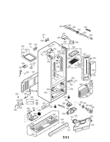 Case Parts Diagram and Parts List for LMX25986SW 00 LG Refrigerator
