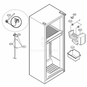 Ice Maker Parts Diagram and Parts List for LTCS24223W ASWCNA0 LG Refrigerator