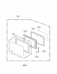 Door Parts Diagram and Parts List for 72166993011  Kenmore Microwave