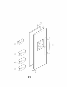 Freezer Door Parts Diagram and Parts List for 79551819410  Kenmore Refrigerator