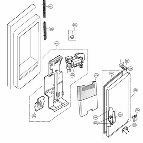 Ice Bin Parts Diagram and Parts List for LMX28994ST ASTCNA0 LG Refrigerator