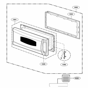 Door Parts Diagram and Parts List for SCA1000HCC ABSEGEU LG Range