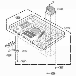 Base Plate Part Diagram and Parts List for 63992 AW1ESEA LG Wall Oven
