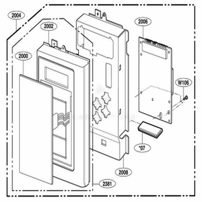 Controller Parts Diagram and Parts List for 62644 ABSESEA LG Range