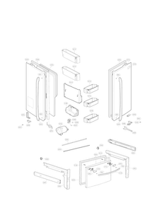 Door Parts Diagram and Parts List for LFX28968ST 04 LG Refrigerator