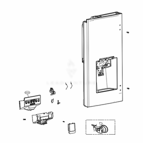 Dispenser Parts Diagram and Parts List for LRFXS2503S ASTCNA0 LG Refrigerator