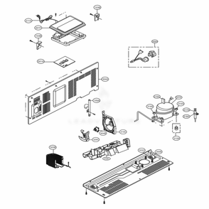 Machine Compartment Diagram and Parts List for 51833 ASTCSE6 LG Refrigerator