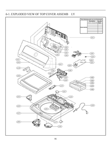 Top Cover Assemb Diagram and Parts List for T1780WFFV ABWEVUS LG Washer