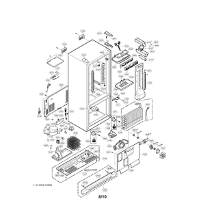 Case Diagram and Parts List for LRDN20724WW  LG Refrigerator