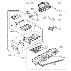 Panel Drawer Assembly And Guide Assembly Diagram and Parts List for DLEX8500W ABWEEUS LG Dryer