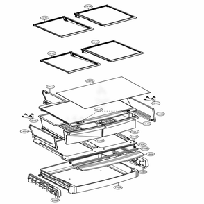 Refrigerator Parts - Half Shelf Type Diagram and Parts List for LFNS22520S ASTCNA4 LG Refrigerator