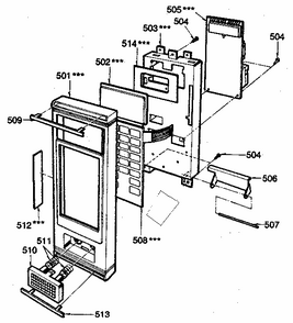 Control Panel Parts Diagram and Parts List for 7218834780  Kenmore Microwave