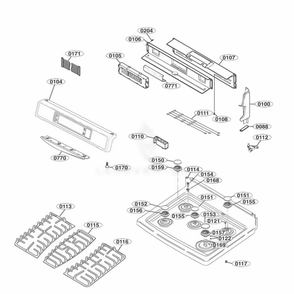 Main 2 Diagram and Parts List for LRG30357ST AS1ELGA LG Wall Oven