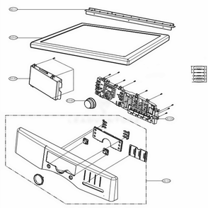 Control Panel And Plate Assembly Diagram and Parts List for 91272 ABWESEU LG Washer Dryer Combo