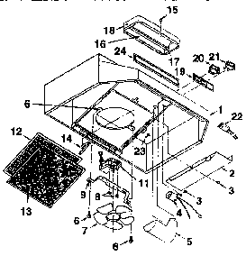 Range Hood Diagram and Parts List for 2335108911  Kenmore Range Hood
