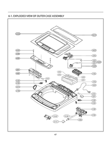 Outer Case Assembly 1 Diagram and Parts List for T1475HGPV ABWEVUS LG Washer
