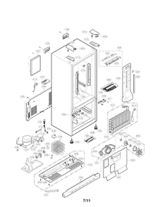 Case Parts Diagram and Parts List for LFC20770SW 00 LG Refrigerator