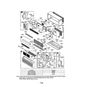 Air Conditioner Diagram and Parts List for LP073HDUC 00 LG Air Conditioner