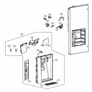 Dispenser Parts Diagram and Parts List for LFXS30726S ASTCNA0 LG Refrigerator
