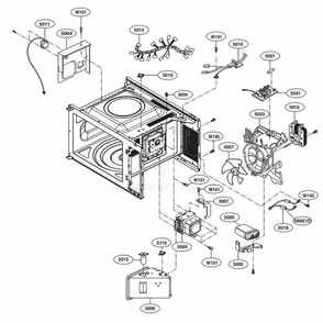 Interior Parts Diagram and Parts List for LCS1413SW CWHETAR LG Wall Oven