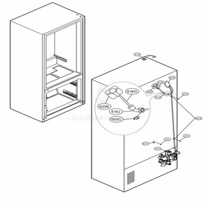 Valve And Water Tube Parts Diagram and Parts List for UPFXC2466S ASTCNA1 LG Refrigerator