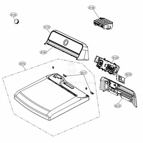 Control Panel And Plate Assembly Diagram and Parts List for DLE7300VE ASSEEUS LG Dryer