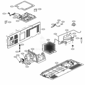 Machine Compartment Diagram and Parts List for 51379 AWB2SER LG Refrigerator