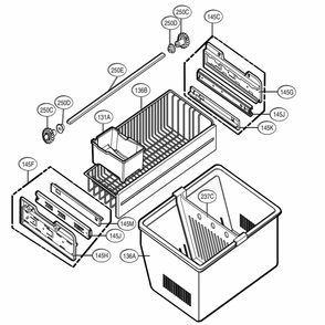 Freezer Parts Diagram and Parts List for 71019 AWBCSE1 LG Refrigerator