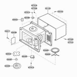 Oven Cavity Parts Diagram and Parts List for JES1855PCH AT7EGEU LG Wall Oven