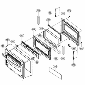 Upper Door Parts Diagram and Parts List for LDG4311ST ASTELGA LG Range