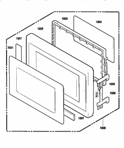 Door Diagram and Parts List for 7218954690  Kenmore Microwave