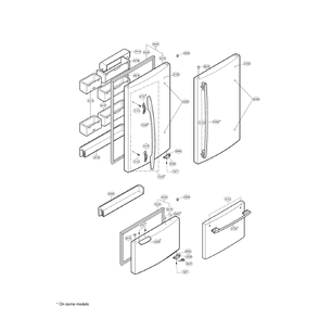 Door Diagram and Parts List for LBN22515WW 00 LG Refrigerator