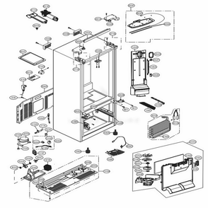 Case Parts Diagram and Parts List for 71323 ASTCSE0 LG Refrigerator