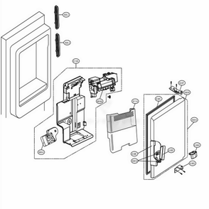 Ice Maker And Ice Bin Parts Diagram and Parts List for LMXS27626D ASBCNA1 LG Refrigerator