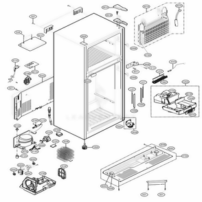 Case Parts Diagram and Parts List for 68039 AWBCSE8 LG Refrigerator