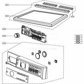 Control Panel And Plate Assembly Diagram and Parts List for 81728 APBESEU LG Dryer