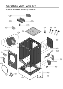 Cabinet And Door Assembly Diagram and Parts List for WKHC252HBA ABLEEUS LG Washer Dryer Combo