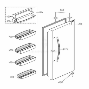 Refrigerator Door Diagram and Parts List for 58826 ATICSER LG Refrigerator