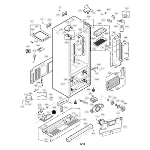 Case Diagram and Parts List for LMX25964ST 01 LG Refrigerator