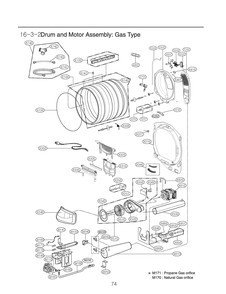 Drum And Motor Assembly Diagram and Parts List for RN13A9HS8N ABSEEUS LG Dryer