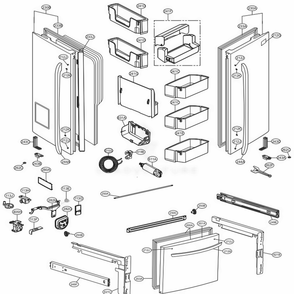 Door Parts Diagram and Parts List for 71033 ASTCSE0 LG Refrigerator