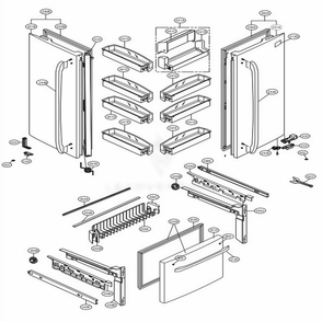 Door Parts Diagram and Parts List for 71606 ATICSE3 LG Refrigerator