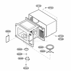 Oven Cavity Parts Diagram and Parts List for MS105YG KM1EGSC LG Range